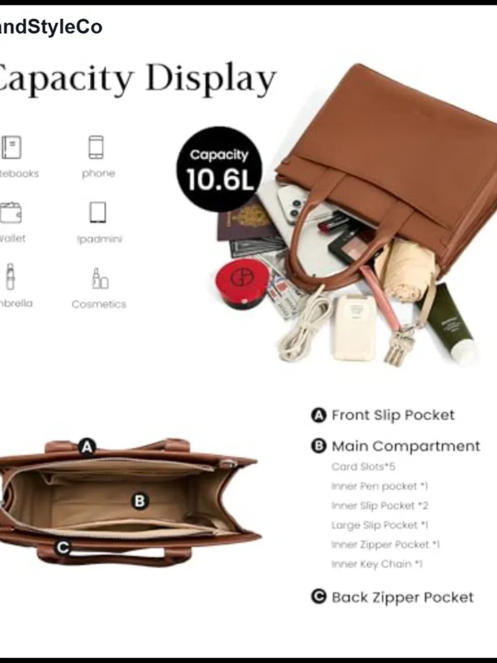 Genuine Leather Satchel Tote Crossbody Handbag with Zipper